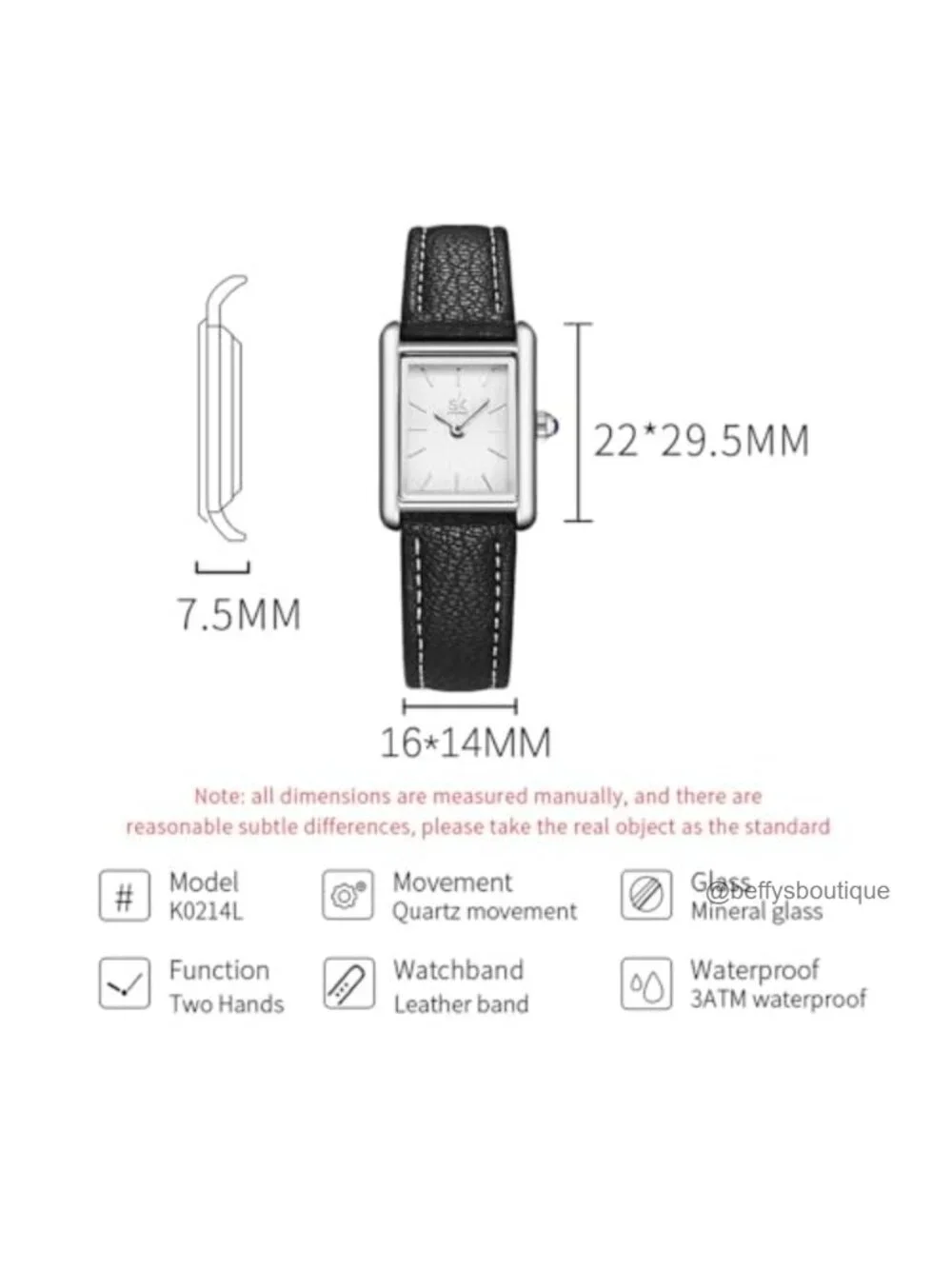 Minimalist Vintage Square Watch for Women - Quartz Leather Strap